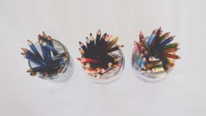 Mason Jars Used as Makeshift Pencil Containers