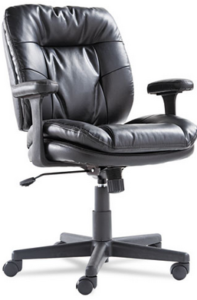 Black, Leather, Swivel Chair that Rotates 360 Degrees